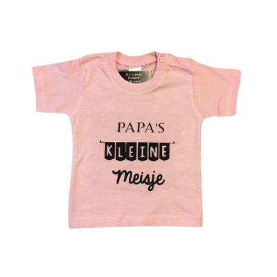 Baby shirt roze met opdruk Papa's kleine meisje